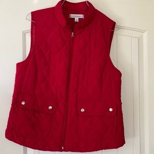 Red quilted women’s vest. Size XL